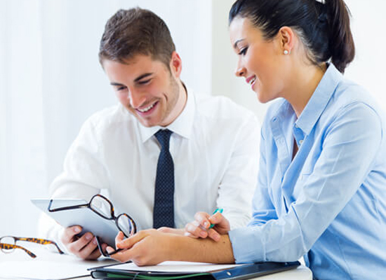 Group of professionals working together